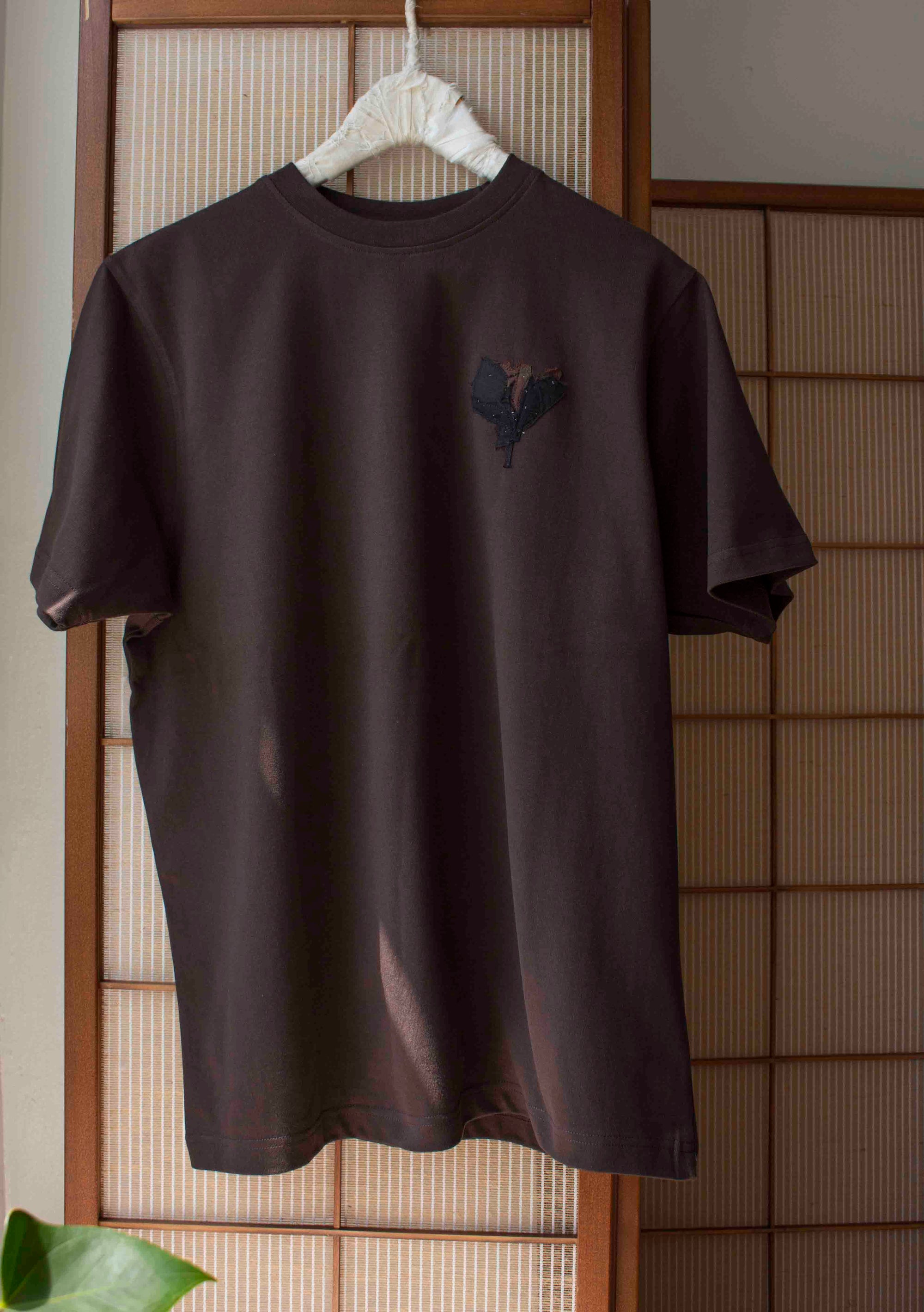 N° 285 pressed flower heavyweight T-shirt - choco brown - L