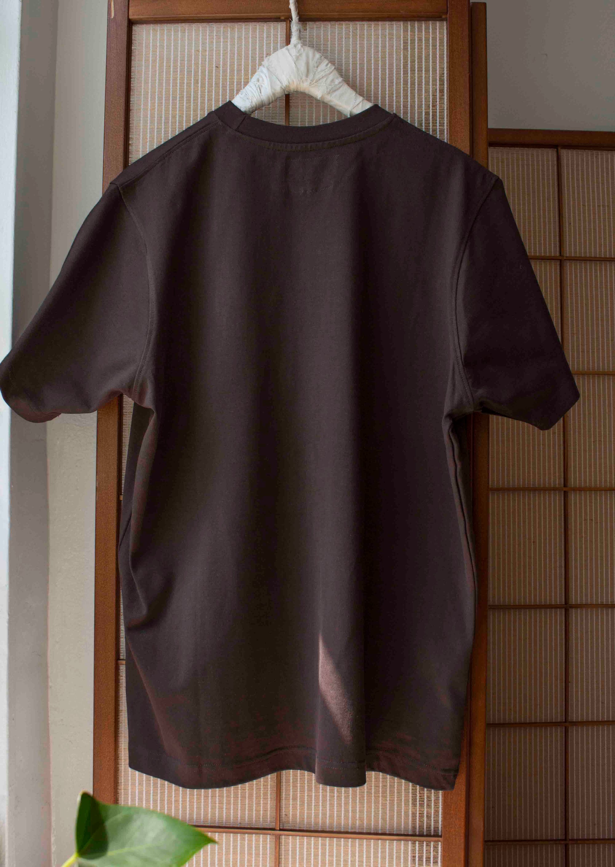 N° 285 pressed flower heavyweight T-shirt - choco brown (made to order)