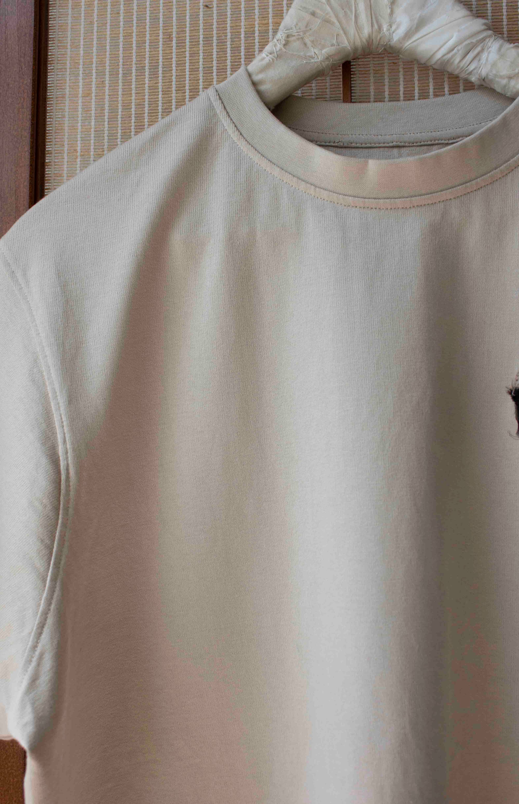N° 285 heavyweight pressed flower T-shirt - suna beige (made to order)