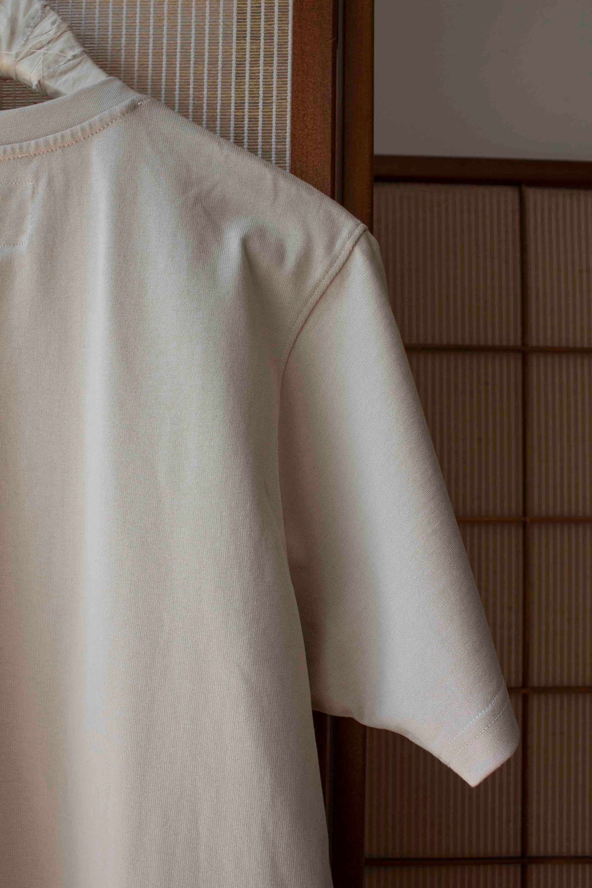 N° 285 heavyweight pressed flower T-shirt - suna beige (made to order)