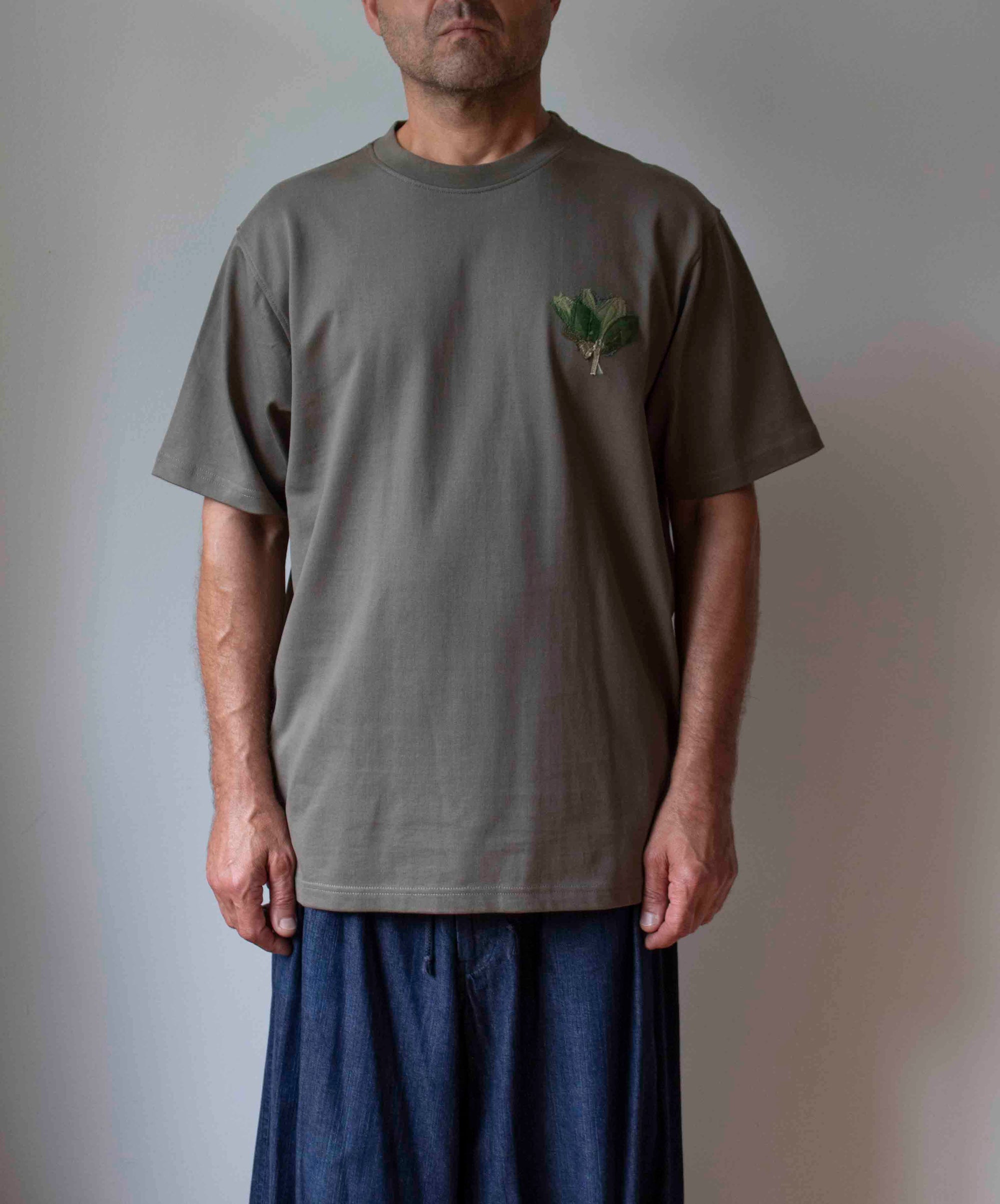N° 285 pressed flower heavyweight T-shirt - matsuba green - XL