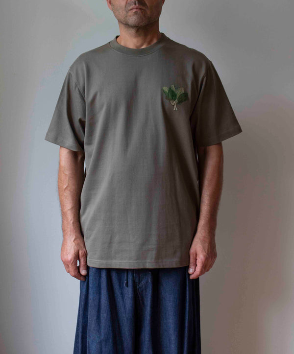 N° 285 pressed flower heavyweight T-shirt - matsuba green - XL