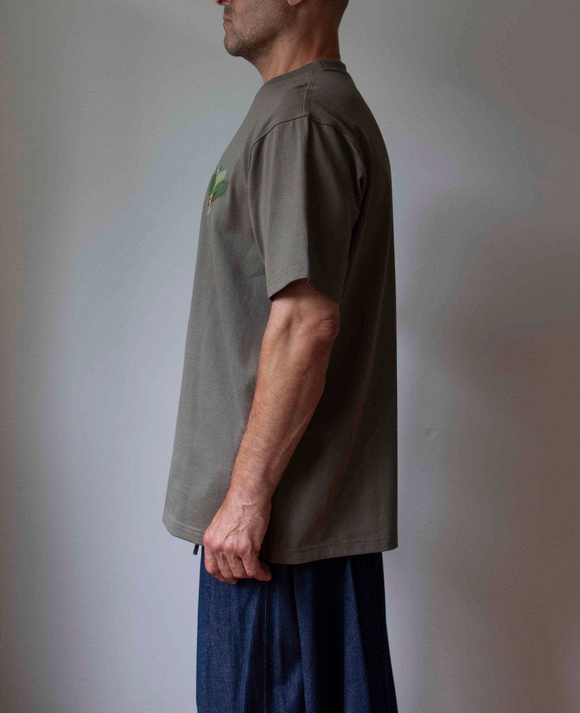 N° 285 pressed flower heavyweight T-shirt - matsuba green - XL