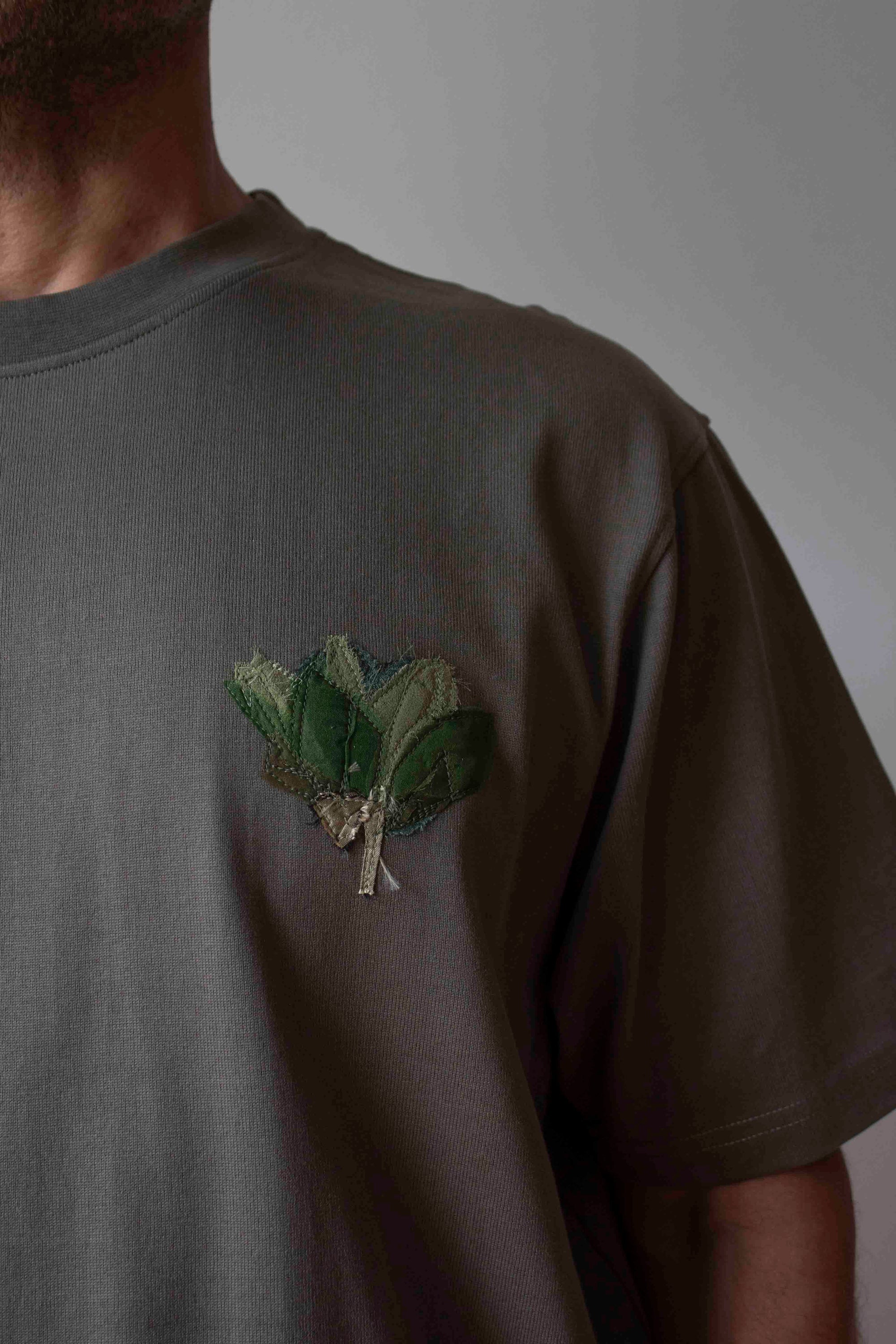 N° 285 pressed flower heavyweight T-shirt - matsuba green - XL