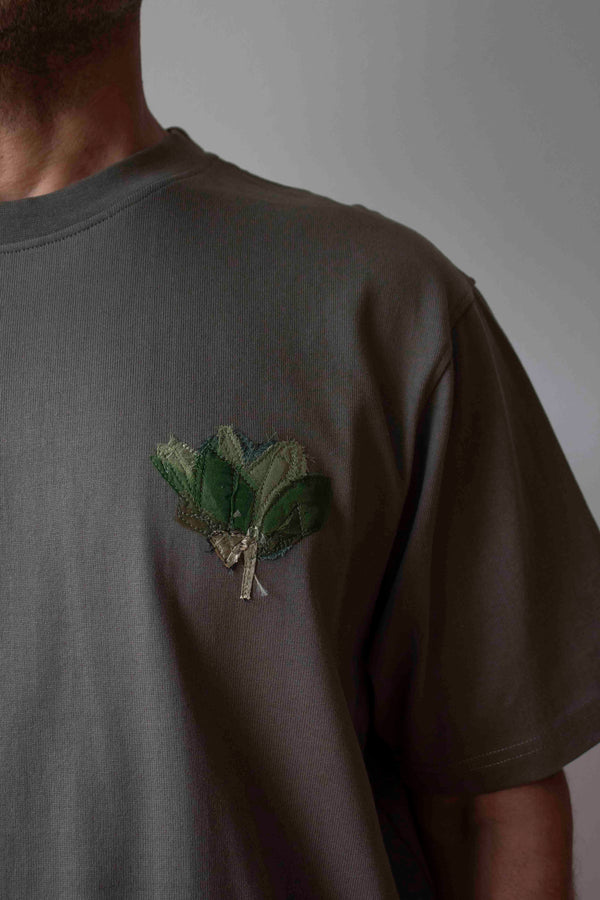 N° 285 pressed flower heavyweight T-shirt - matsuba green - XL