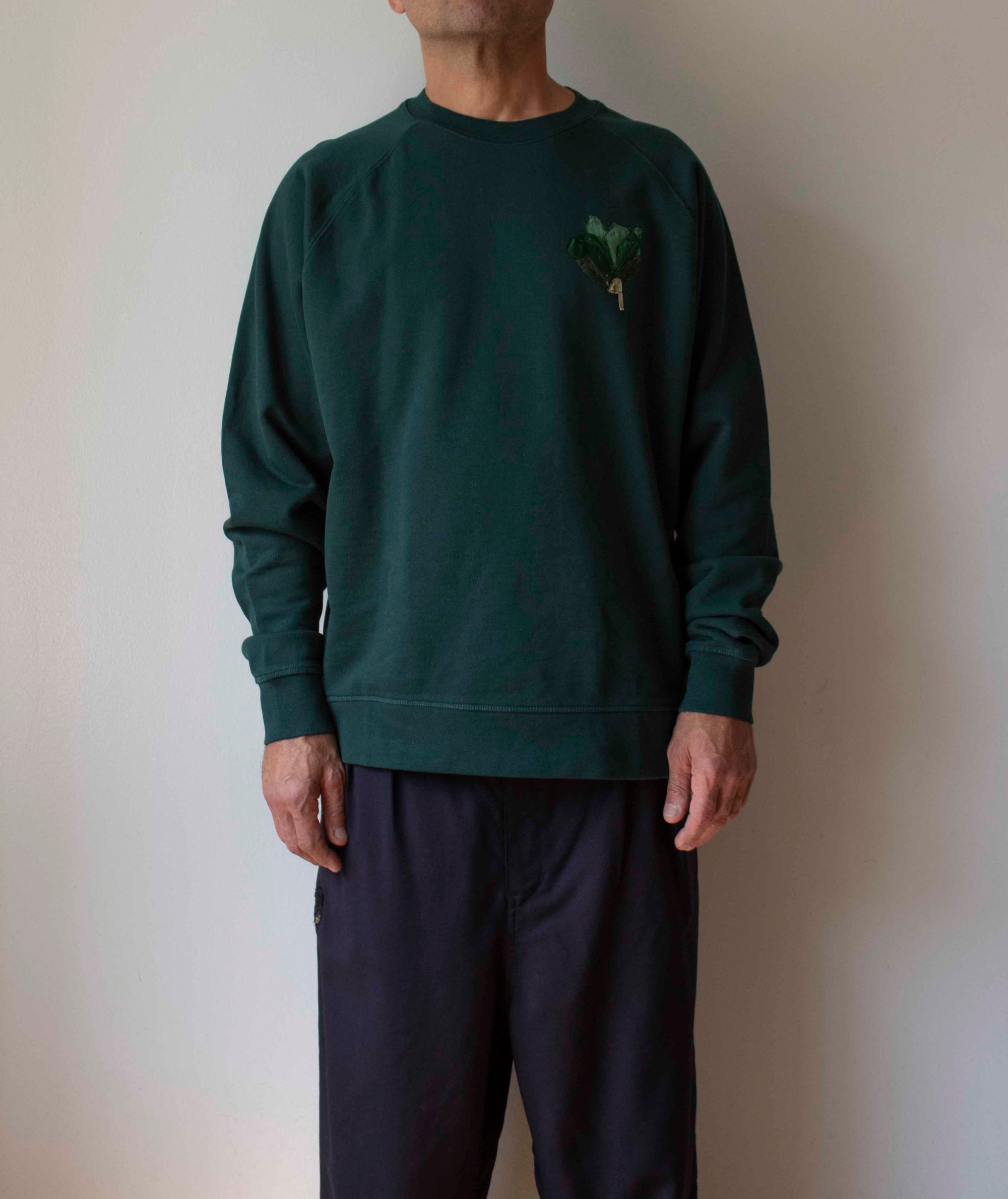 N° 356 pressed flower heavyweight sweatshirt - mori green
