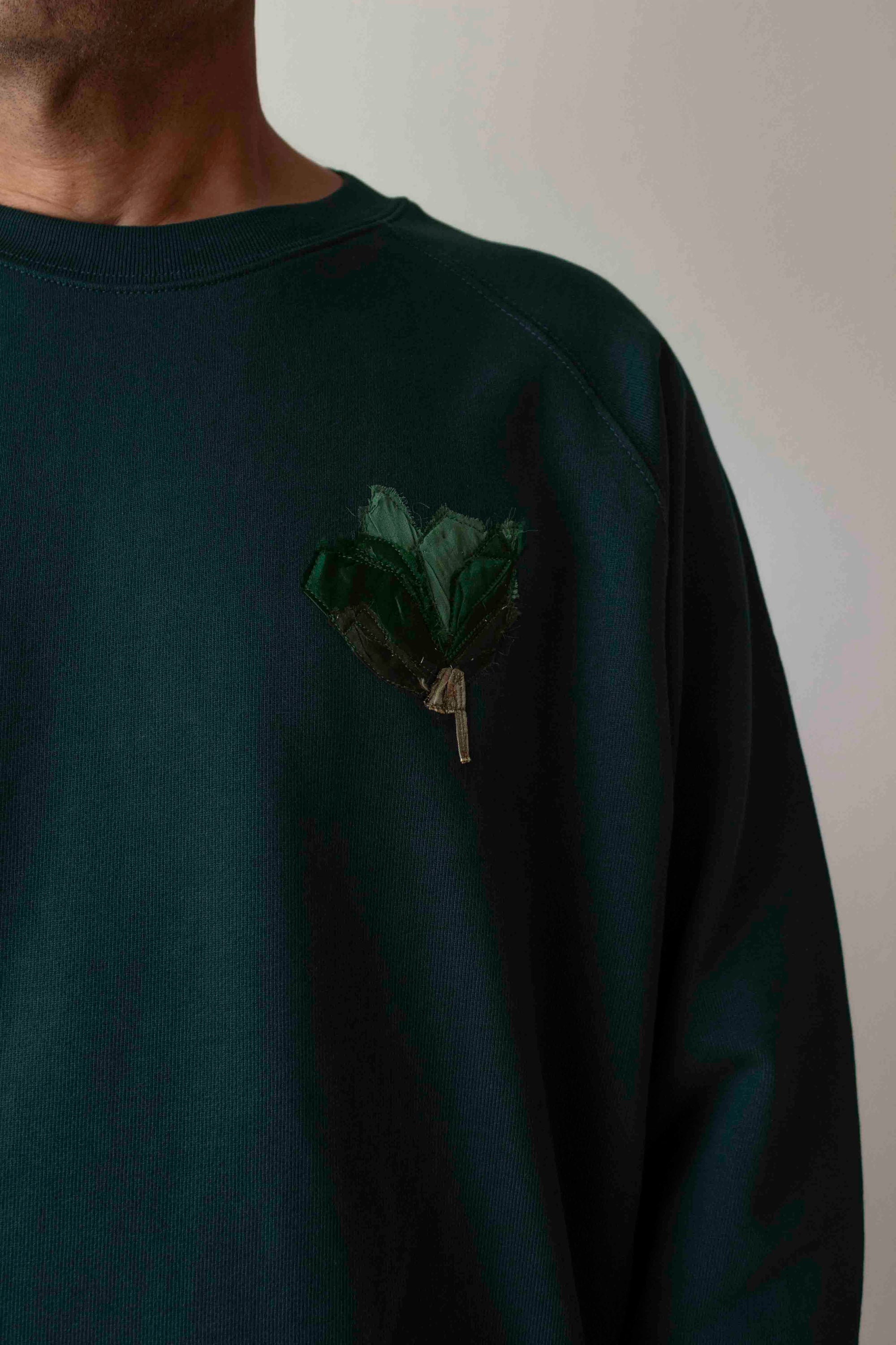 N° 356 pressed flower heavyweight sweatshirt - mori green
