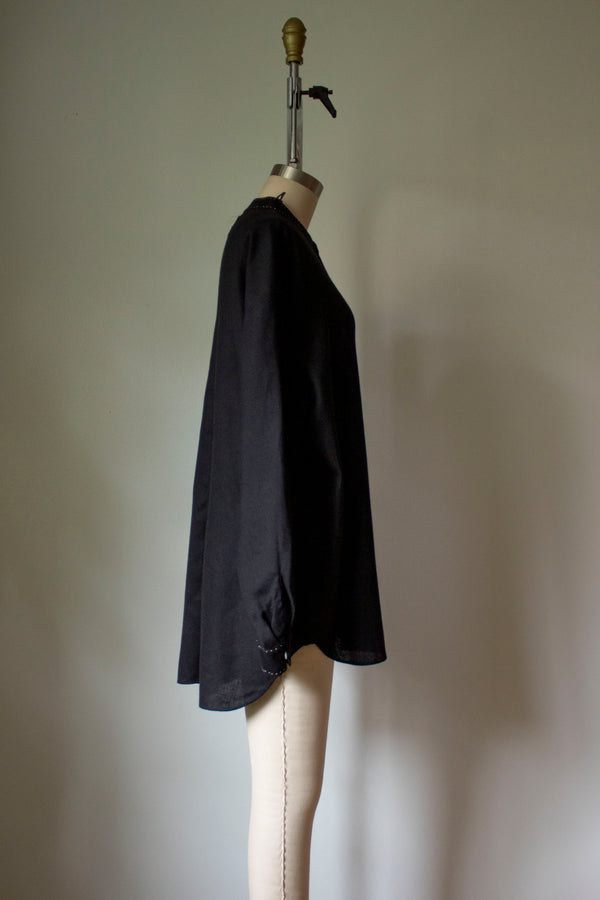 N° 224 hand-stitched banded collar shirt - M
