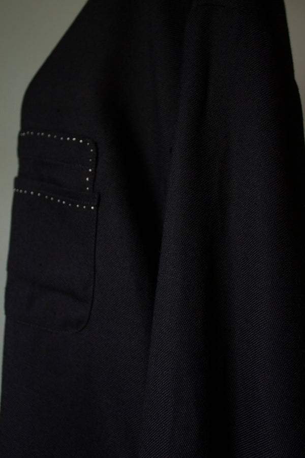 N° 224 hand-stitched banded collar shirt - M