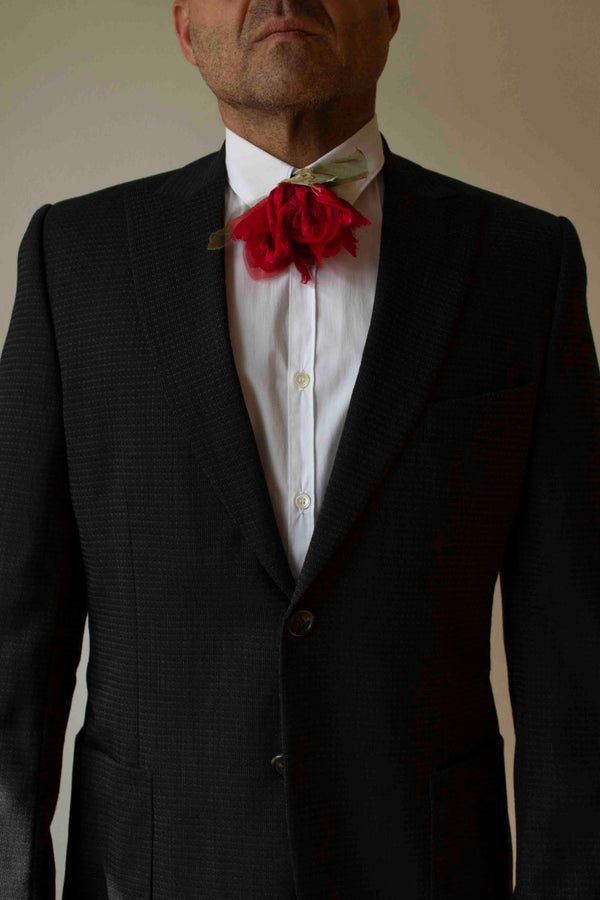 N° 44 crushed bloom tie - ume red - M