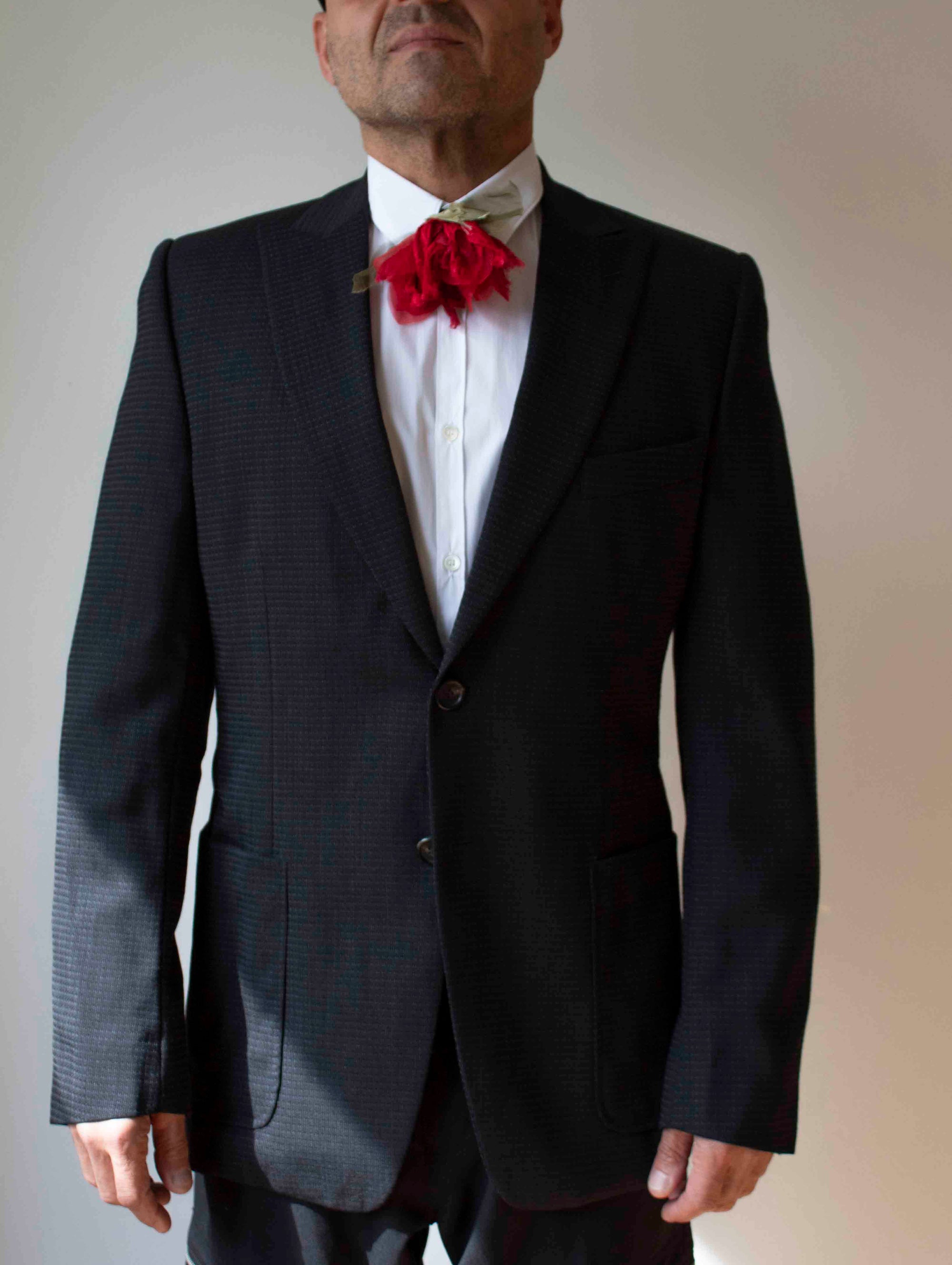 N° 44 crushed bloom tie - ume red - M