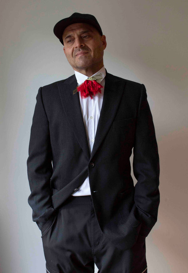 N° 44 crushed bloom tie - ume red - M