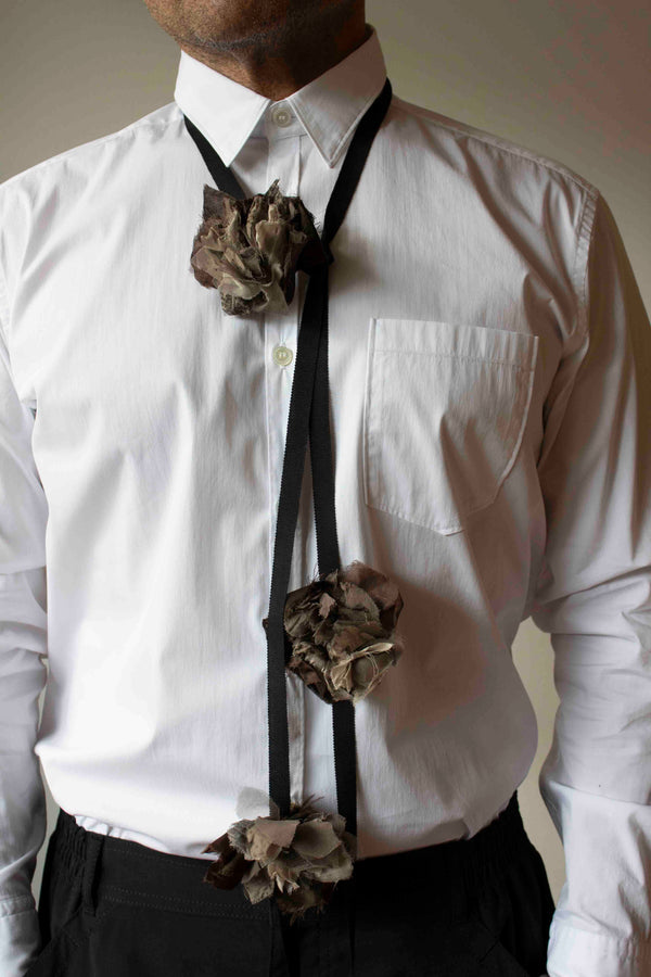 N° 49 crushed blooms accessory - ibiguro grey/choco brown - S