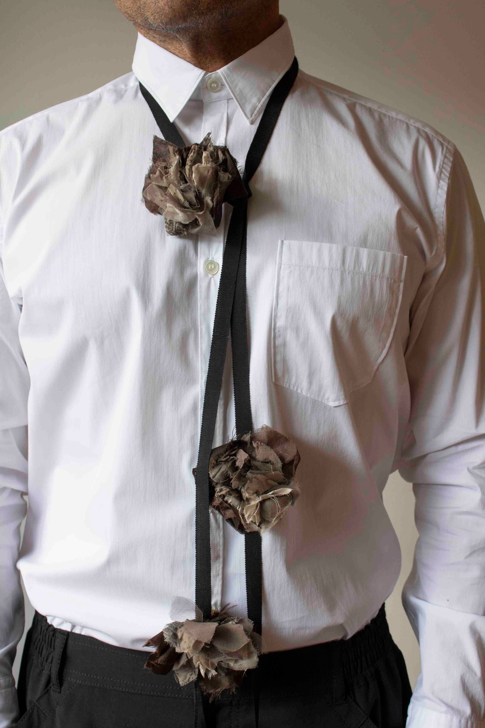 N° 49 crushed blooms accessory - ibiguro grey/choco brown - S