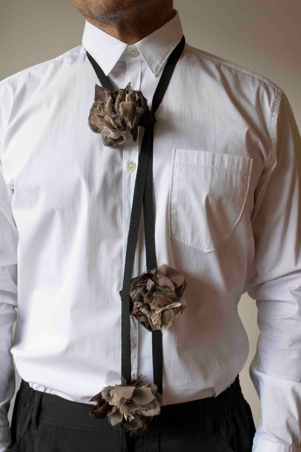 N° 49 crushed blooms accessory - ibiguro grey/choco brown - S