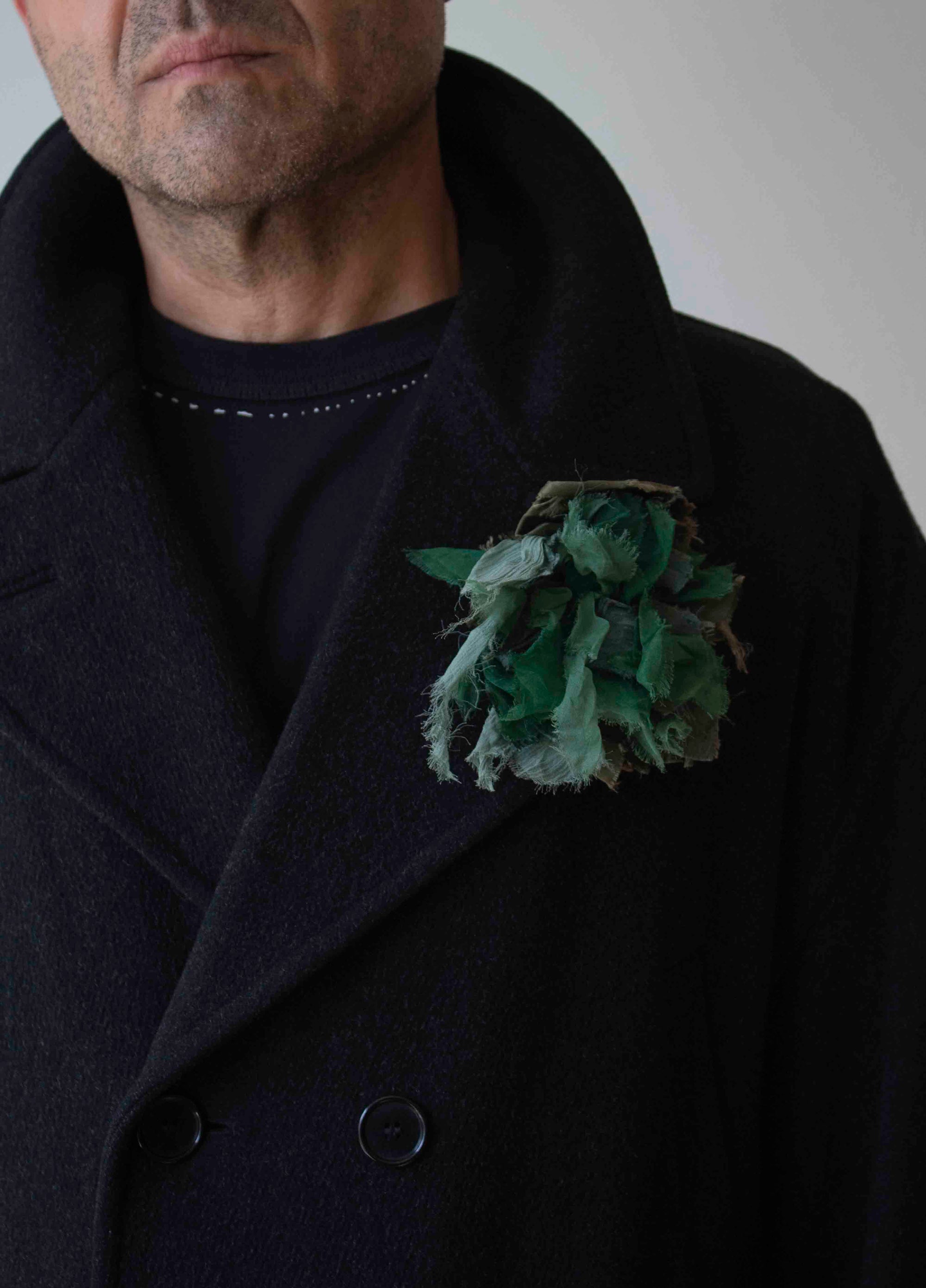 N° 51 crushed bloom brooch - matcha green - M