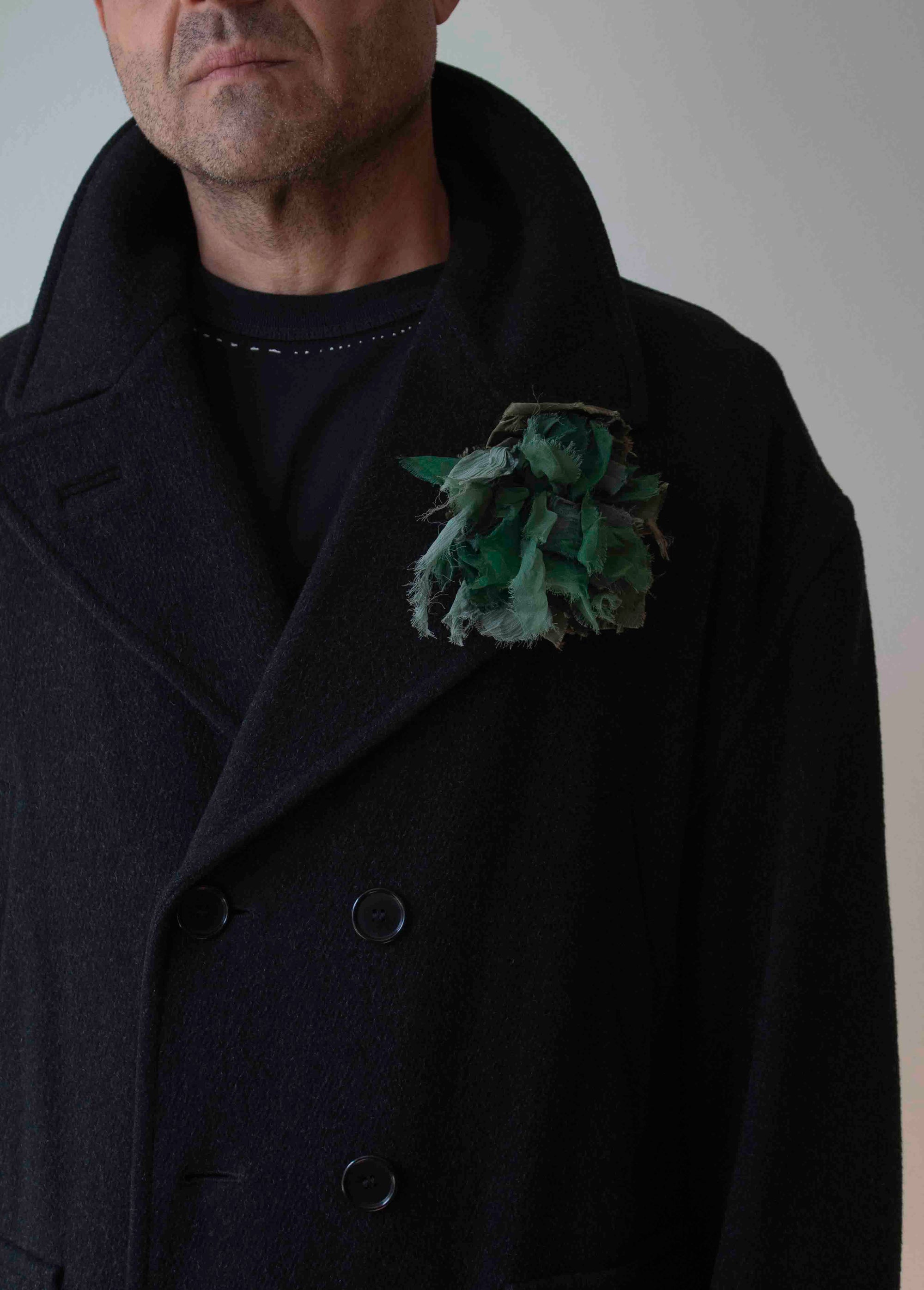N° 51 crushed bloom brooch - matcha green - M