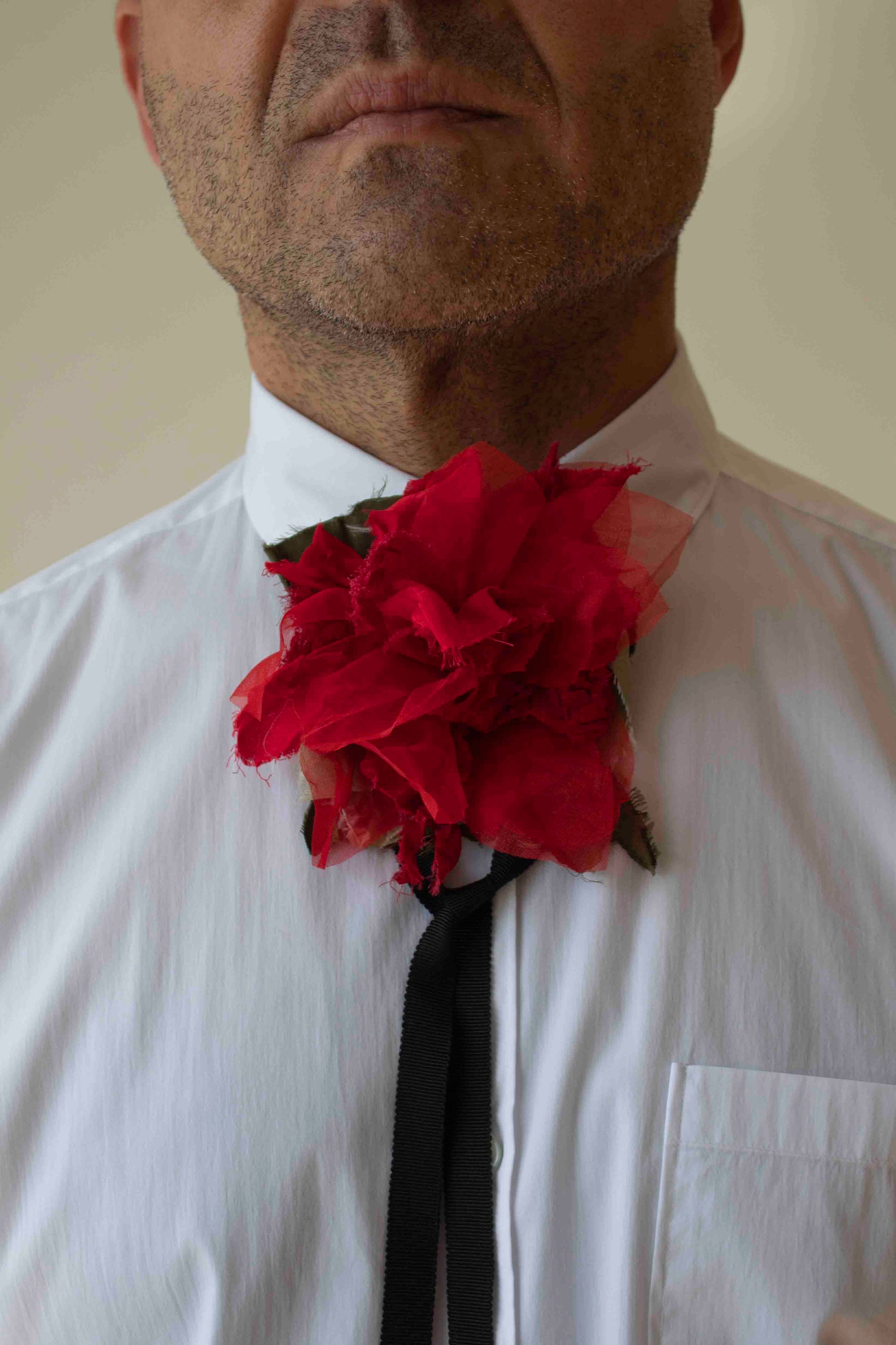 N° 44 crushed bloom wraparound accessory - ume red - M