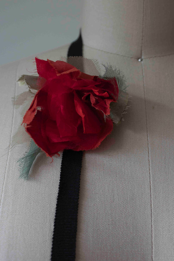 N° 49 crushed blooms accessory - ume red - S