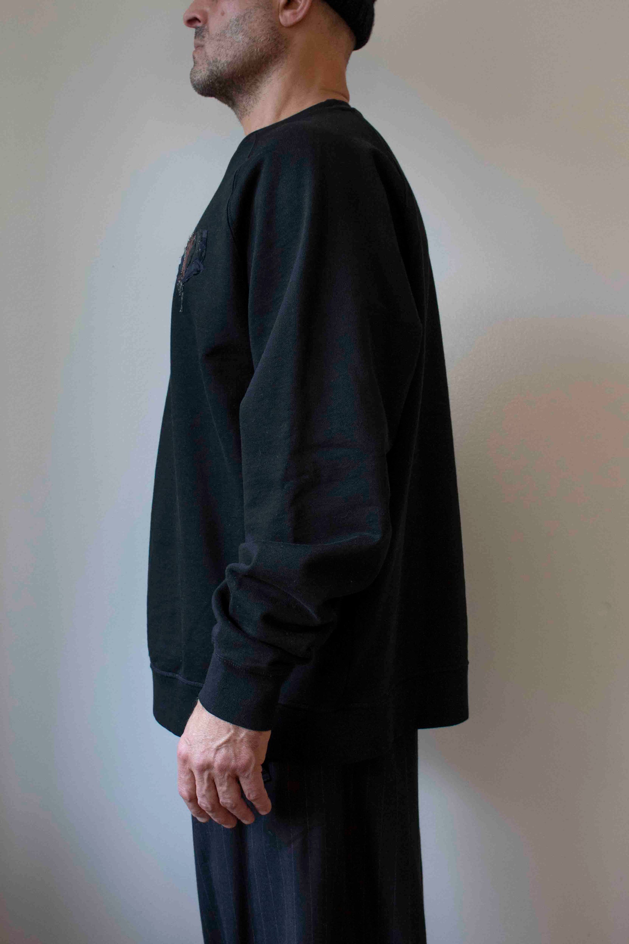 N° 356 pressed flower heavyweight sweatshirt - sumi black/choco brown