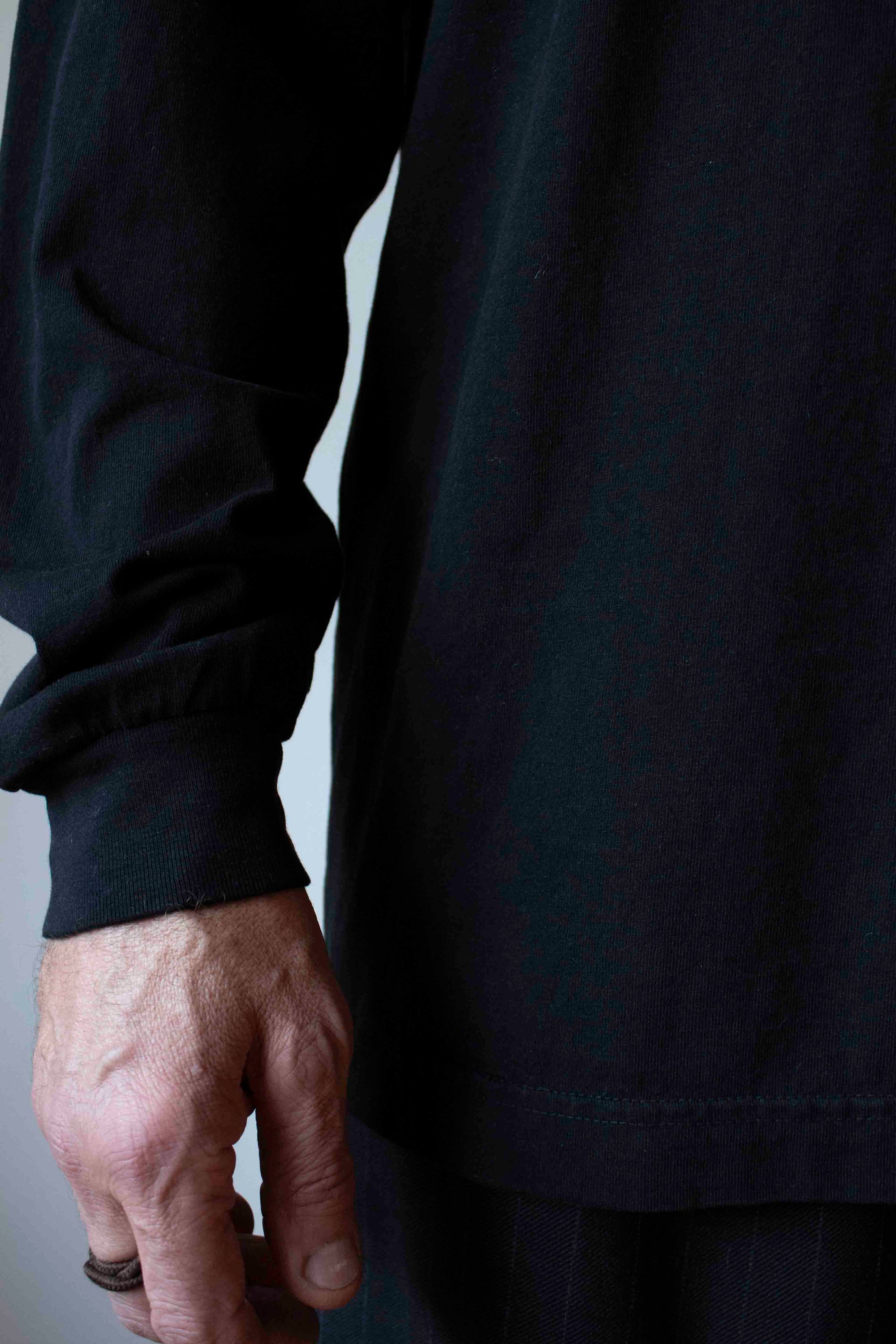 N° 355 pressed flower long sleeve T-shirt - sumi black/fuji lilac