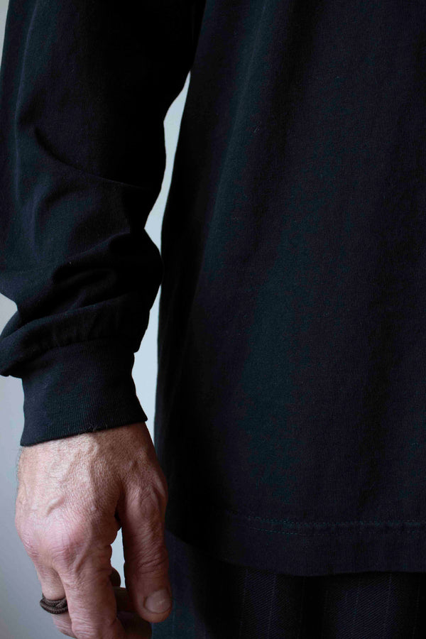 N° 355 pressed flower long sleeve T-shirt - sumi black/fuji lilac