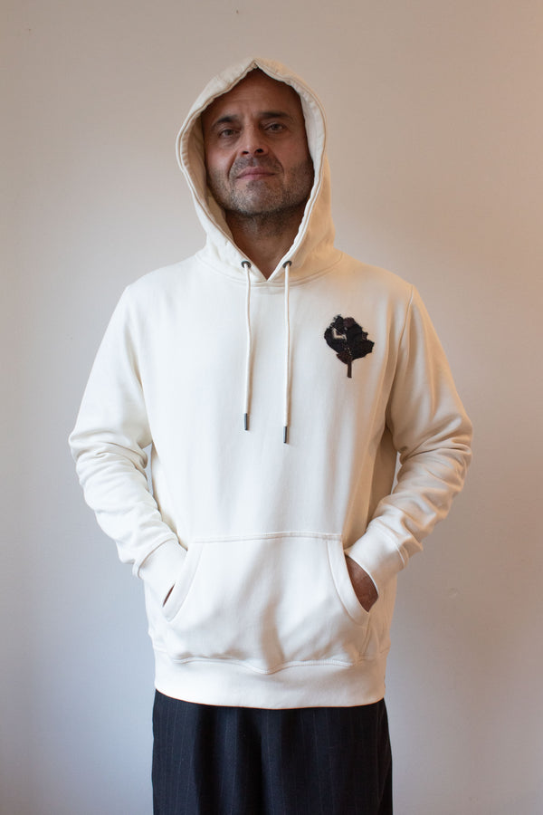 N° 306 pressed flower heavyweight brushed hoodie - shu cream