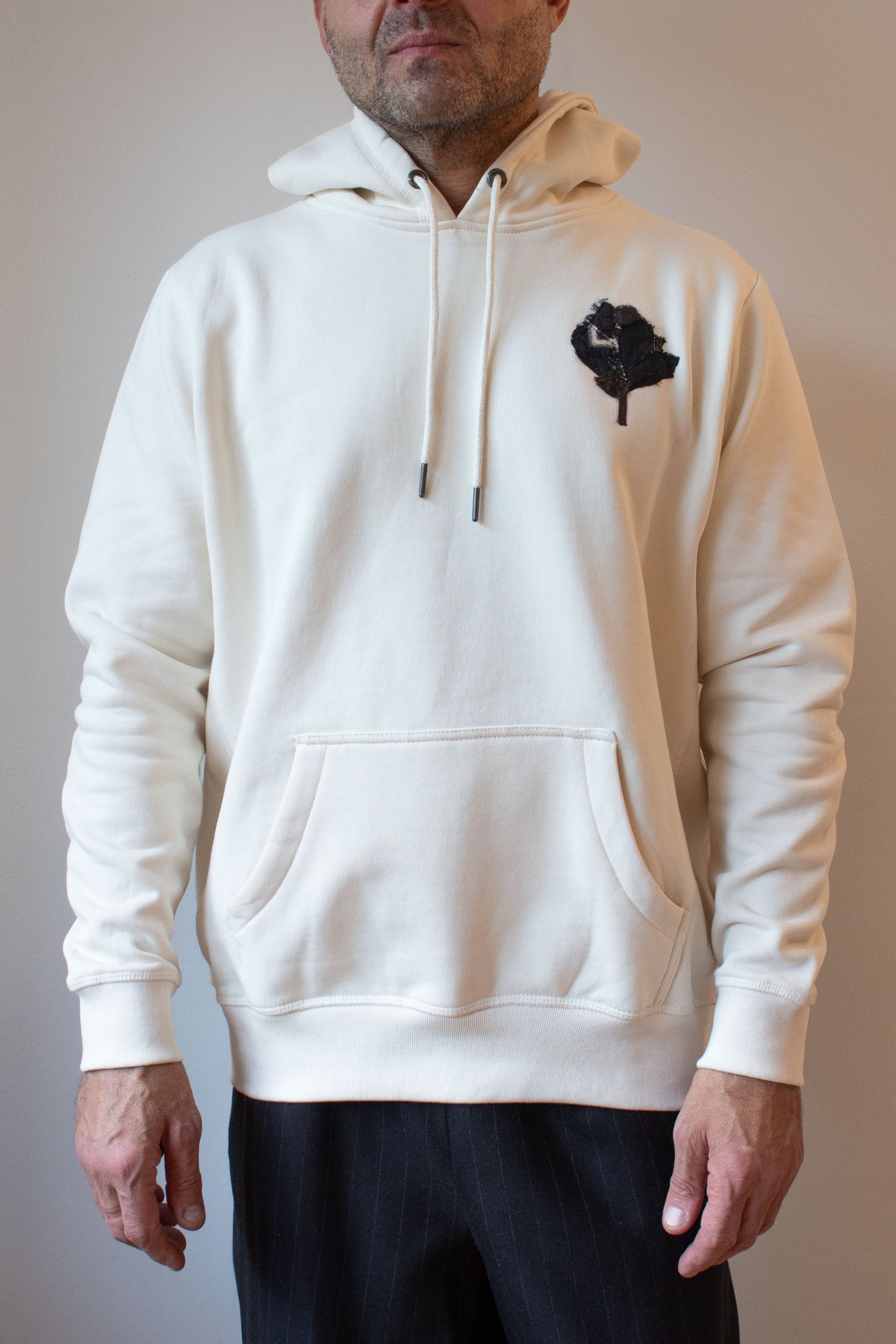 N° 306 pressed flower heavyweight brushed hoodie - shu cream