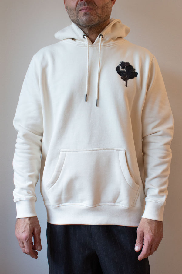 N° 306 pressed flower heavyweight brushed hoodie - shu cream