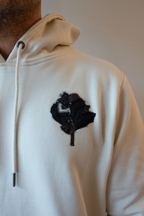 N° 306 pressed flower heavyweight brushed hoodie - shu cream