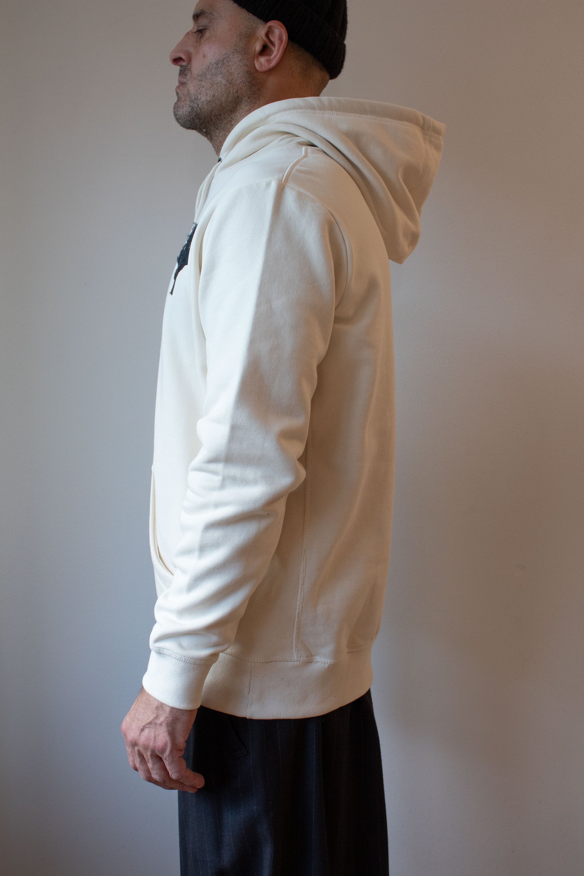 N° 306 pressed flower heavyweight brushed hoodie - shu cream