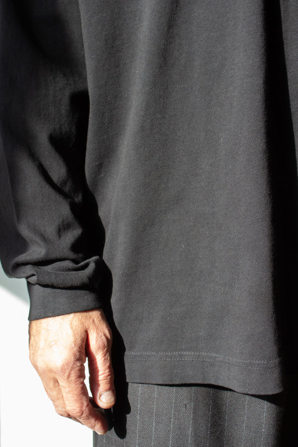 N° 355 pressed flower long sleeve T-shirt - sumi black