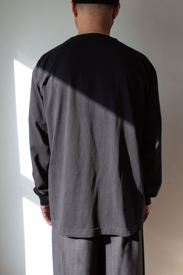 N° 355 pressed flower long sleeve T-shirt - sumi black