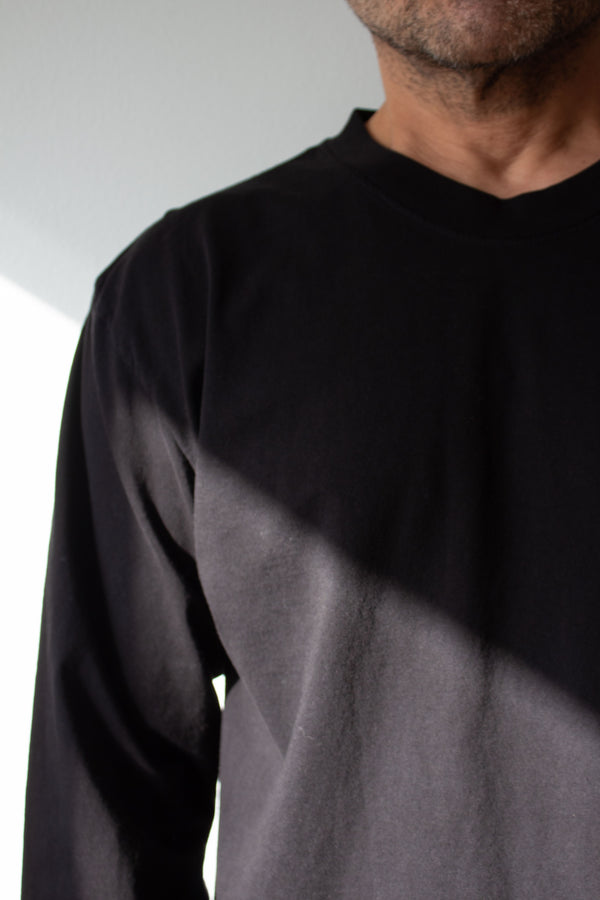 N° 355 pressed flower long sleeve T-shirt - sumi black