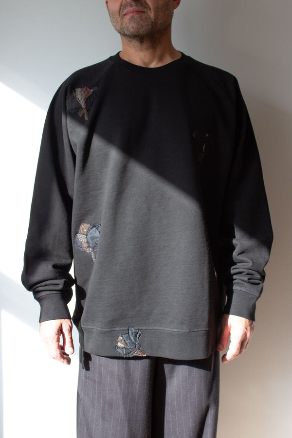 N° 356 pressed flower heavyweight sweatshirt - sumi black