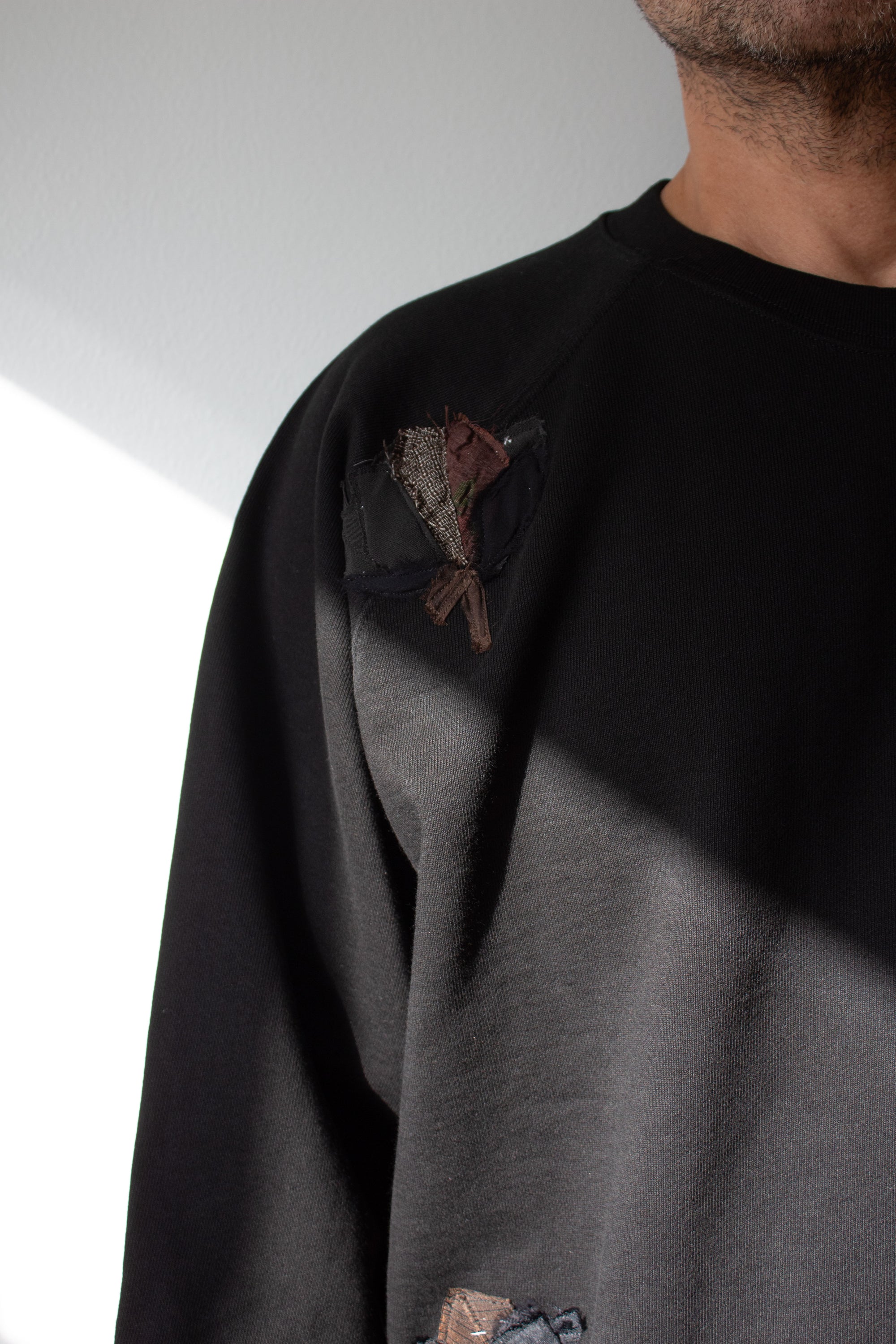 N° 356 pressed flower heavyweight sweatshirt - sumi black