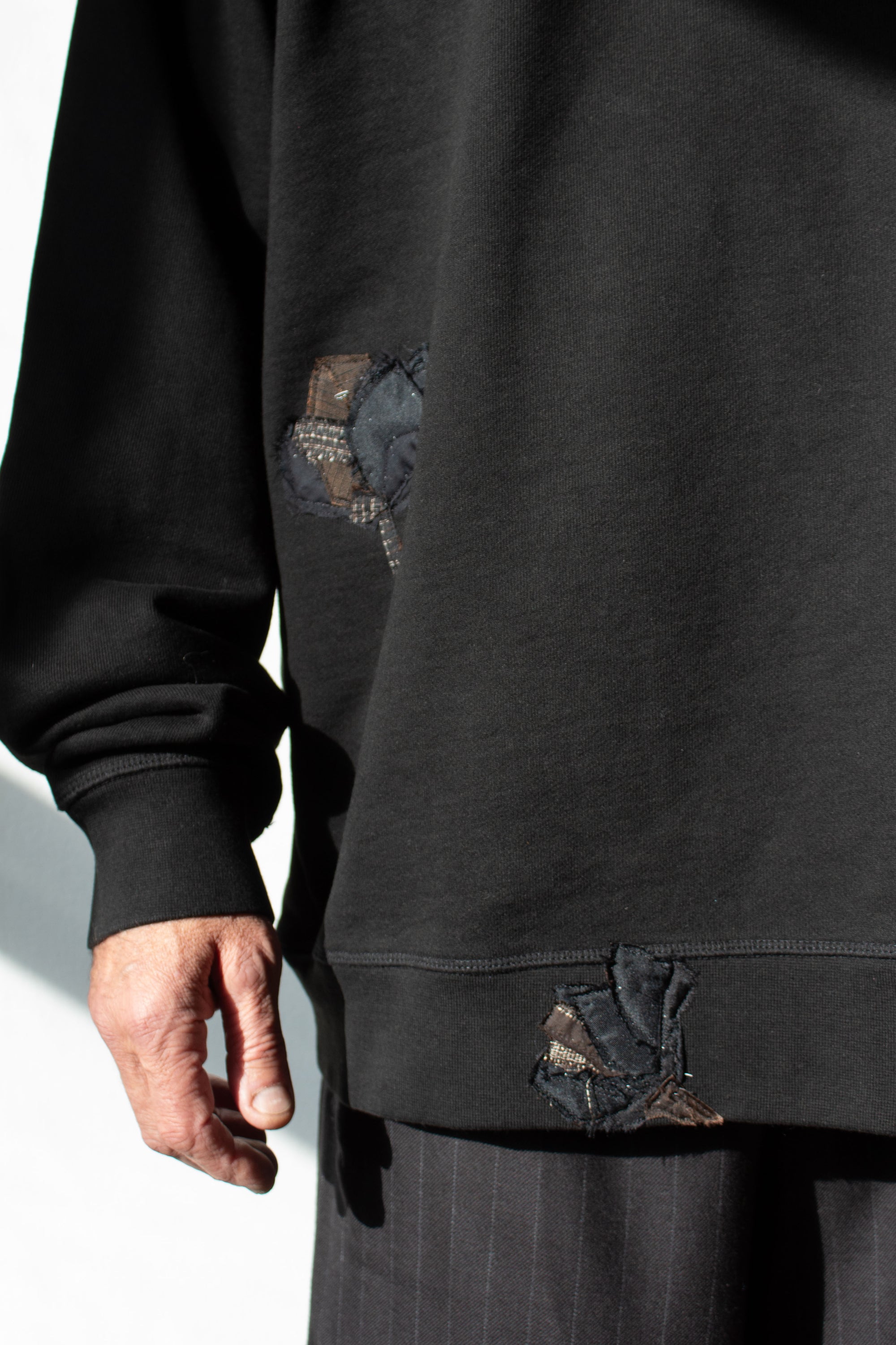 N° 356 pressed flower heavyweight sweatshirt - sumi black