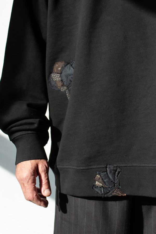 N° 356 pressed flower heavyweight sweatshirt - sumi black