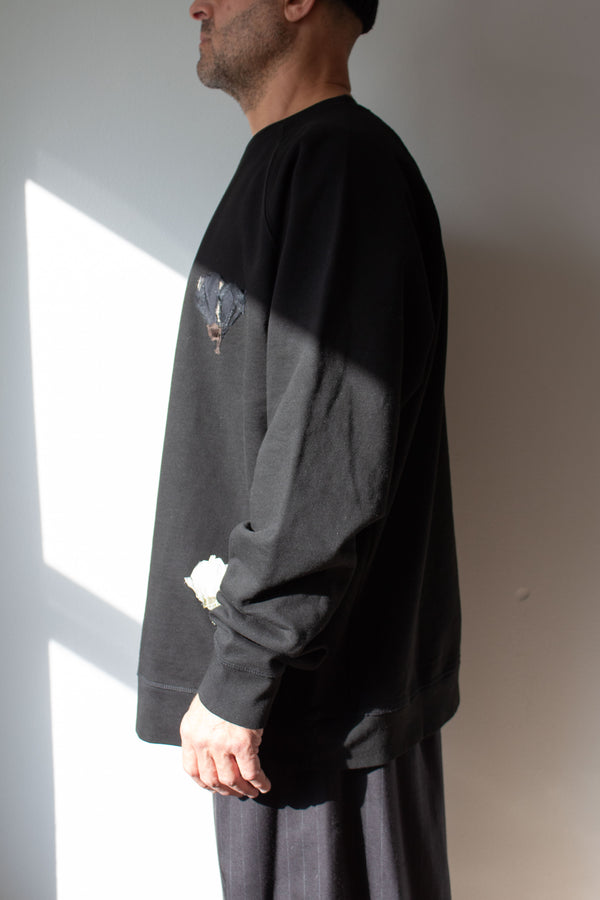 N° 356 pressed flower heavyweight sweatshirt - sumi black