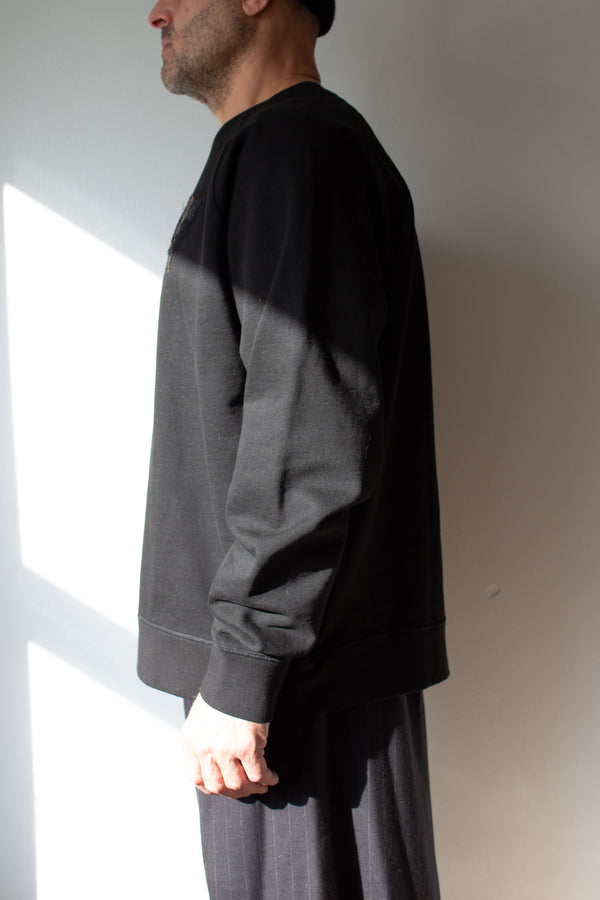 N° 356 pressed flower heavyweight sweatshirt - sumi black/choco brown