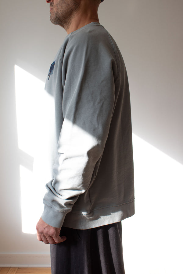 N° 356 pressed flower heavyweight sweatshirt - mizu blue