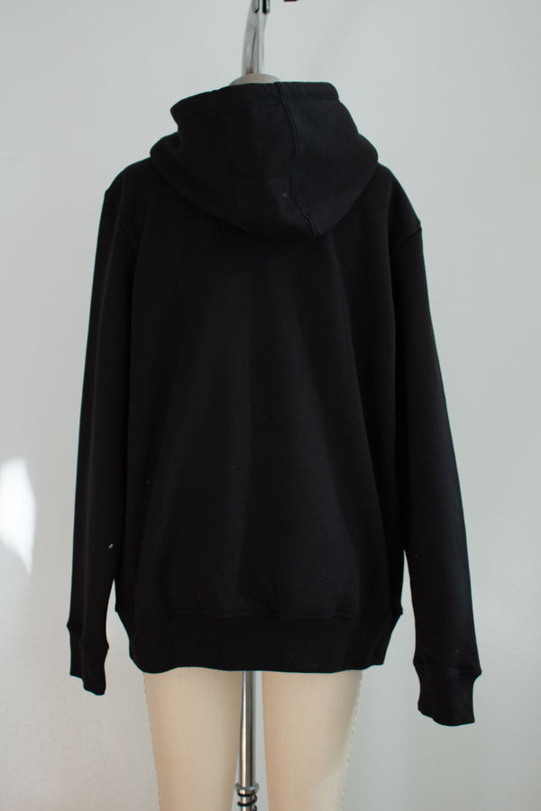 N° 306 multi crushed blooms heavyweight brushed hoodie - sumi black/ume red/ame pink