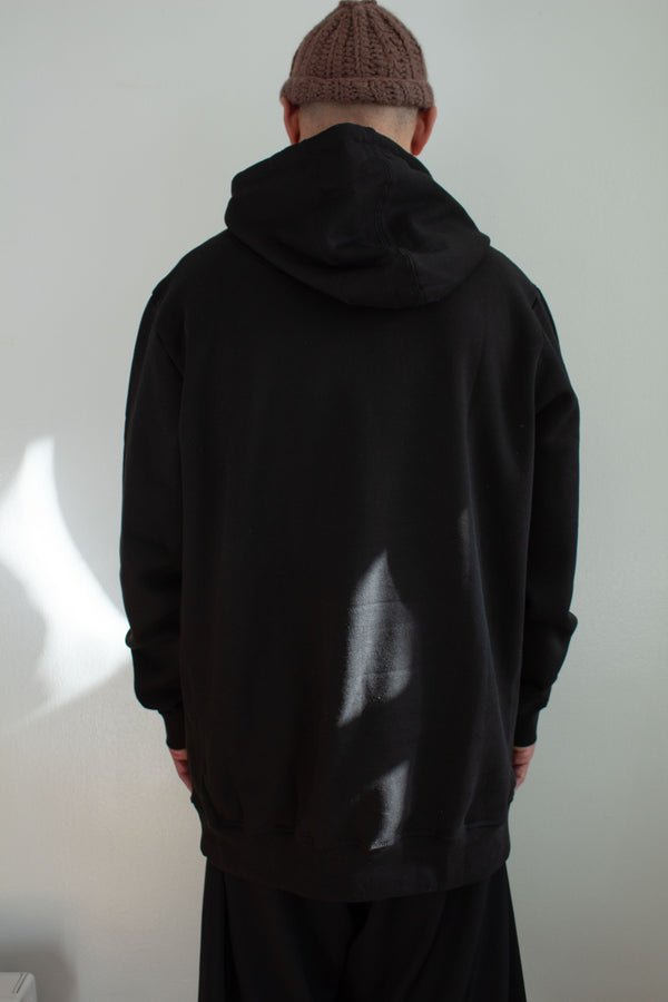 N° 306 multi crushed blooms heavyweight brushed hoodie - nasu eggplant / sumi black