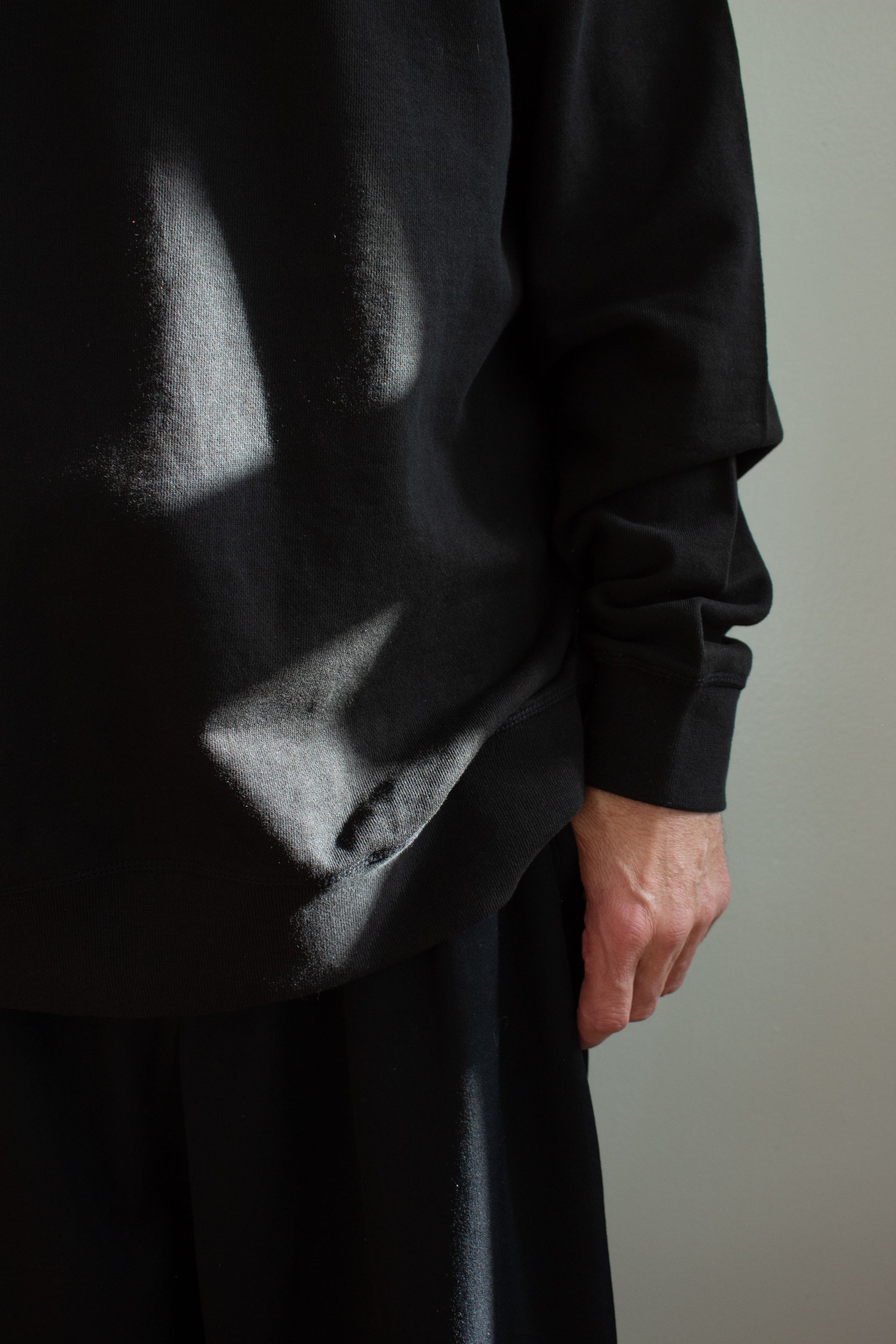 N° 356 pressed flower heavyweight sweatshirt - sumi black/yuki white