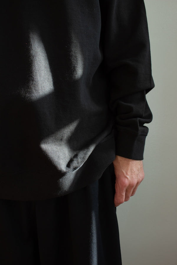 N° 356 pressed flower heavyweight sweatshirt - sumi black/yuki white