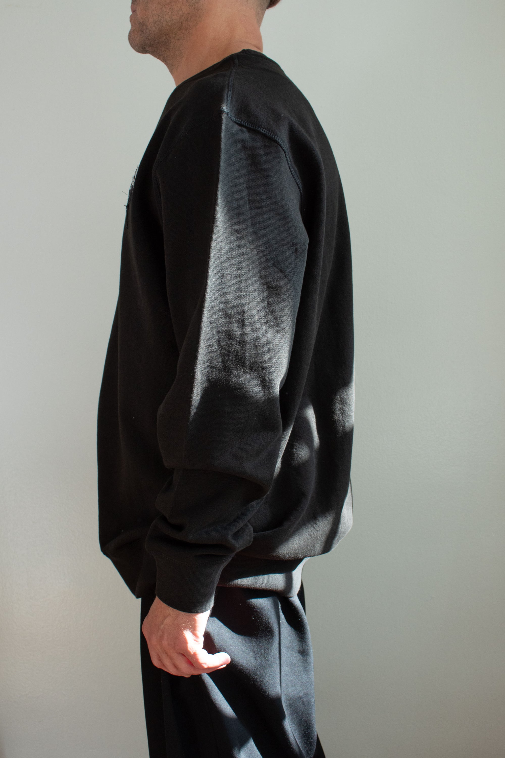 N° 356 pressed flower heavyweight sweatshirt - sumi black/yuki white