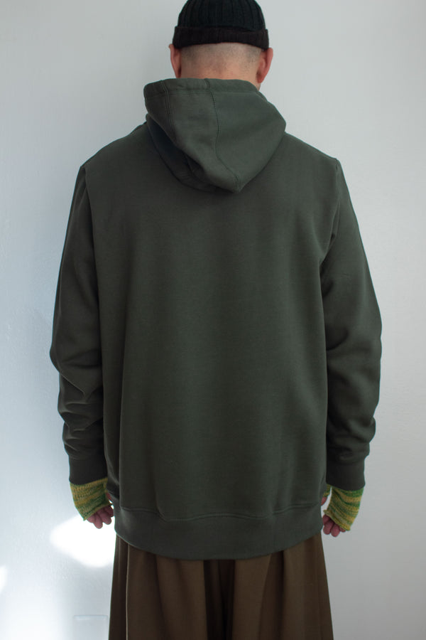 N° 306 multi crushed blooms heavyweight brushed hoodie - chitose green