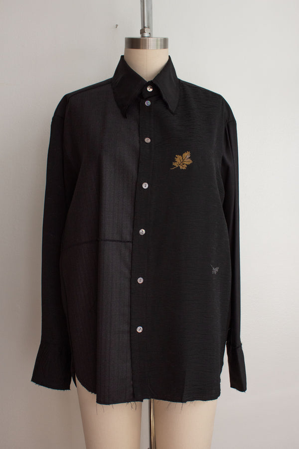 N° 225  paneled pinstripe haori shirt -  S