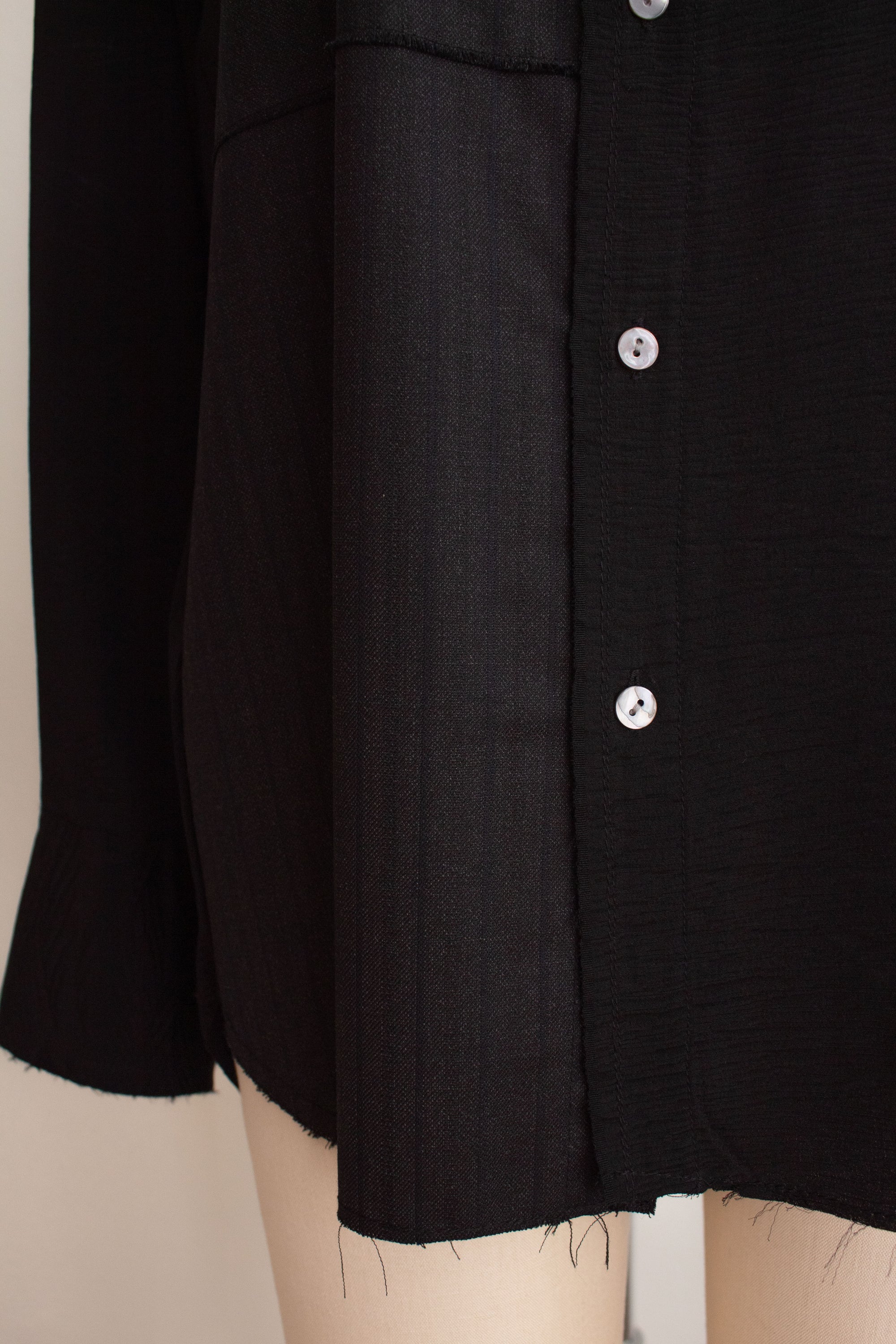 N° 225  paneled pinstripe haori shirt -  S