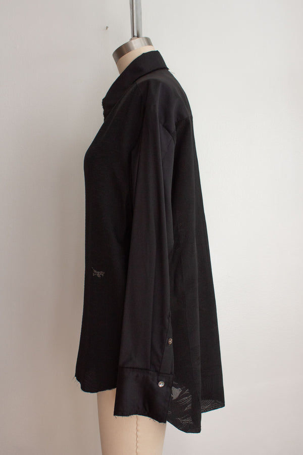 N° 225  paneled pinstripe haori shirt -  S